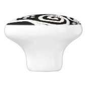 Zwart Wit Bloemen & Wervelingen Bloemen Patroon Keramische Knop (Zijkant)