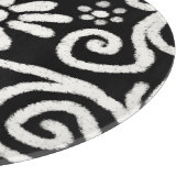 Zwart Wit Bloemen & Wervelingen Bloemen Patroon Snijplank (Hoek)