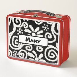 Zwart Wit Bloemen Wervelpatroon Gepersonaliseerd