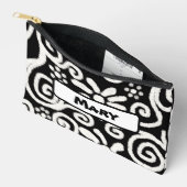 Zwart Wit Bloemen Wervelpatroon Gepersonaliseerd Etui (Open)