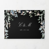 Zwart-wit bloemen Wildflowers Foto bruiloft Drieluik Uitnodiging (Cover)