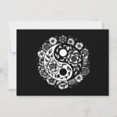 Zwart Wit Bloemen Yin Yang Bruiloft Save the Date Kaart (Achterkant)