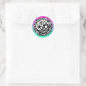  Zwart-wit Bloemen Yin Yang Ronde Sticker (Tas)