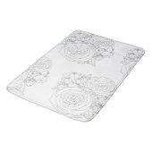 Zwart & wit bloemenbad collectie badmat (Gekanteld)