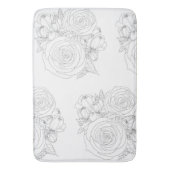 Zwart & wit bloemenbad collectie badmat (Voorkant Verticaal)