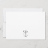 Zwart-wit  bloemenbruiloft bedankkaart (Achterkant)