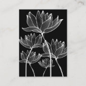 Zwart-wit bloemenbruiloft dank u plaatskaartje (Achterkant)