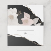 Zwart-wit bloemenbruiloft plaats kaart plaatskaartje (Buitenkant ongevouwen)