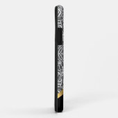 Zwart & wit bloemendamast patroon Case-Mate iPhone case (Achterkant/rechts)