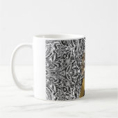 Zwart & wit bloemendamast patroon koffiemok (Links)