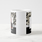 Zwart-wit bloemendamast sjabloon grote koffiekop (Voorkant)