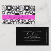 Zwart-wit bloemendesign Zakelijke kaart Visitekaartje (Voorkant / Achterkant)
