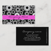 Zwart-wit bloemendesign Zakelijke kaart Visitekaartje (Voorkant / Achterkant)
