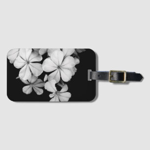 Zwart-wit bloemenfotografie bagagelabel