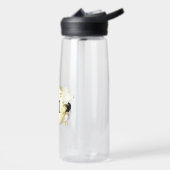 Zwart & wit bloemengoud waterfles (Links)