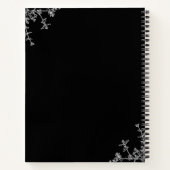  zwart wit bloemenkam Monogram Journal Notitieboek (Achterkant)