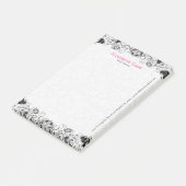 Zwart-wit  bloemenkant post-it® notes (Schuin)