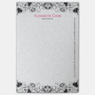 Zwart-wit bloemenkant post-it® notes