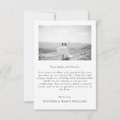 Zwart wit bloemenkrans boho chic bruiloft Foto Bedankkaart (Achterkant)