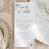 Zwart-wit Bloemenlijn Art Bruiloft Menu