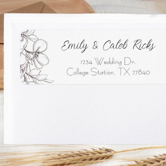 Zwart & Wit Bloemenlijn Art retouradres Etiket