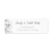 Zwart & Wit Bloemenlijn Art retouradres Etiket (Voorkant)