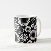 zwart-wit bloemenmokje koffiemok (Voorkant rechts)
