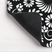 zwart-wit bloemenmuismatje muismat (Hoek)