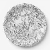 zwart-wit bloemenpapier Borden Papieren Bordje (Voorkant)