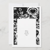 Zwart-wit bloemenpapier gesneden bruiloft kaart (Achterkant)