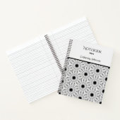 Zwart-wit bloemenpatroon Notitieboek (Binnen)