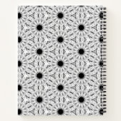 Zwart-wit bloemenpatroon Notitieboek (Achterkant)