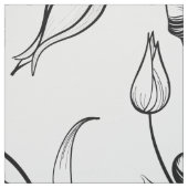 Zwart-wit bloemenpatroon stof (Swatch)