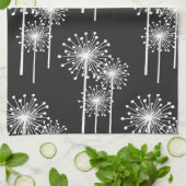 Zwart wit bloemenpatroon theedoek (Gevouwen)