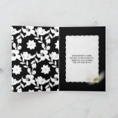 zwart-wit bloemenpatroonvrijgezellenfeest kaart (Binnen)