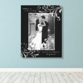 Zwart Wit Bloemenportret Fotosjabloon Afbeelding Canvas Afdruk (Insitu (Houten vloer))