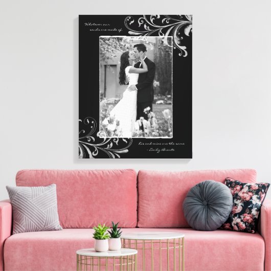 Zwart Wit Bloemenportret Fotosjabloon Afbeelding Canvas Afdruk (Insitu (Woonkamer))