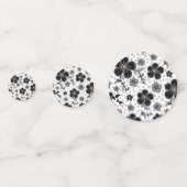 Zwart-wit bloemenprint confetti (Voorkanten)
