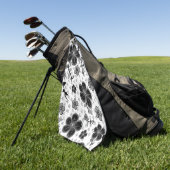 Zwart-wit bloemenprint golfhanddoek (Groen)