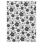 Zwart-wit bloemenprint tafelkleed (Voorkant)
