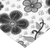 Zwart-wit bloemenprint tafelkleed (Gekanteld)