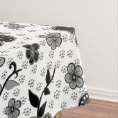 Zwart-wit bloemenprint tafelkleed (Voorbeeld)