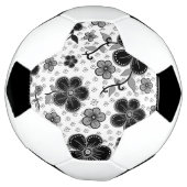 Zwart-wit bloemenprint voetbal (Gedraaid)