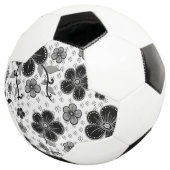 Zwart-wit bloemenprint voetbal (Drie kwart)