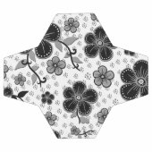 Zwart-wit bloemenprint voetbal (Enkel)