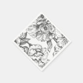 Zwart-wit  bloemenservetten servetten (Hoek)