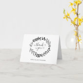 Zwart-wit bloemenslinger bruiloft bedankt kaart (Gele Bloem)