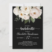 Zwart-wit bloemenvrijgezellenfeest kaart (Voorkant)