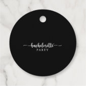 Zwart-Wit Bloemig Afscheid Als Vrijgezelle Feest Bedankjes Labels (Achterkant)