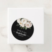 Zwart-Wit Bloemig Afscheid Als Vrijgezelle Feest Bedankjes Labels (In situ)